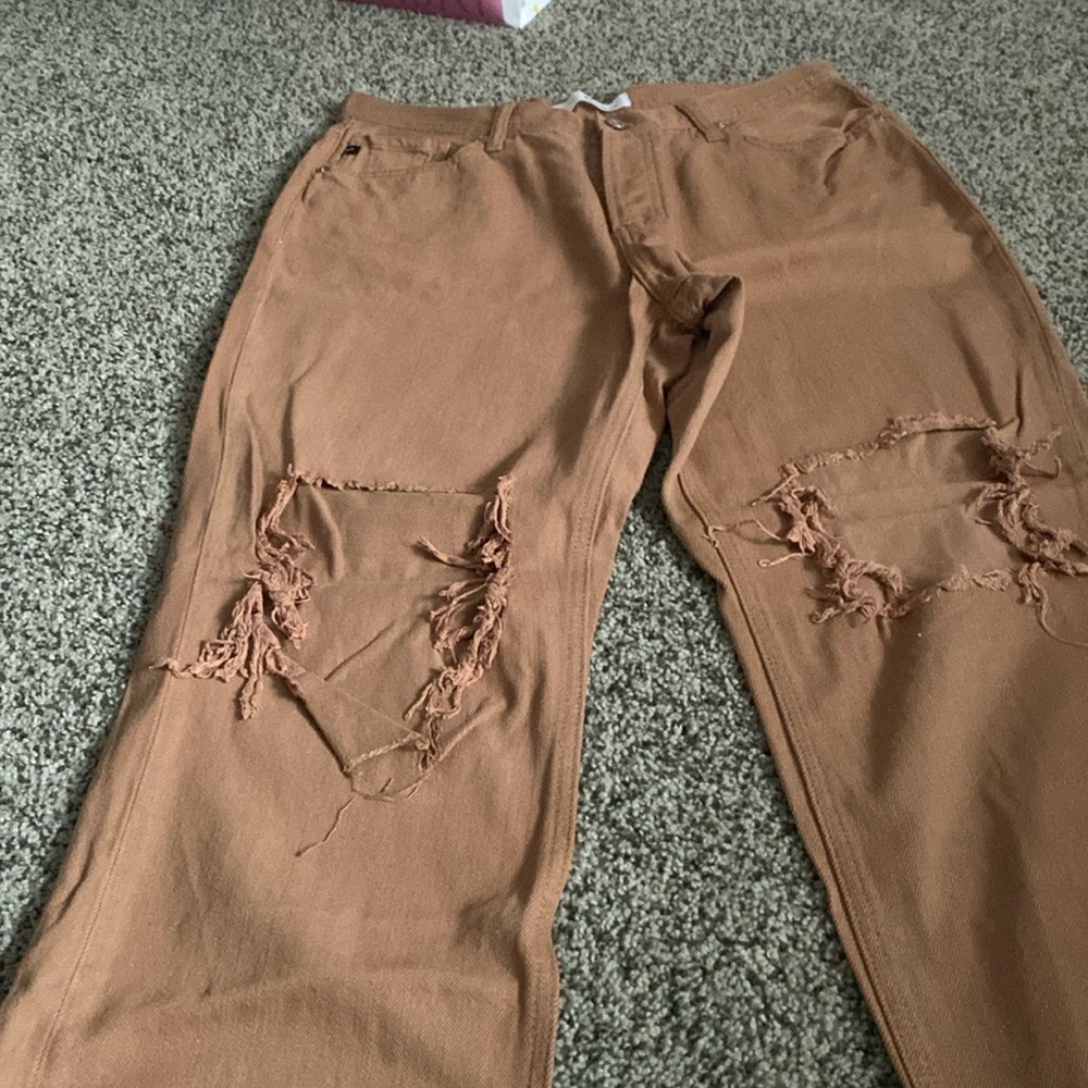 KanCan Distressed Wide Leg Jeans